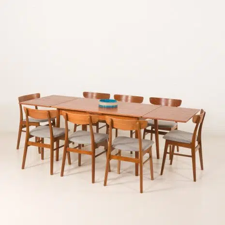 Danish vintage teak chairs attr. to Farstrup, set of 8, 1960s