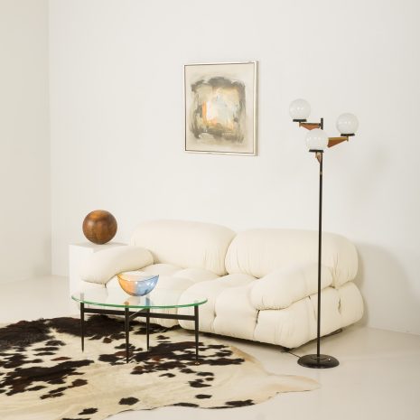 Camaleonda Sofa von Mario Bellini, renoviert mit Leinenbezug von Franco Fabri, italienische Moderne Mitte des Jahrhunderts, 1970er Jahre