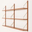 25179 Dansih mid century teak shelving unit, set of 6 shelves, 1970s-11