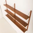 25179 Dansih mid century teak shelving unit, set of 6 shelves, 1970s-5