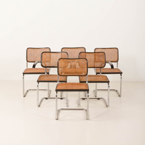 Italienische Cesca-Stühle, Satz von 6, 1970er Jahre