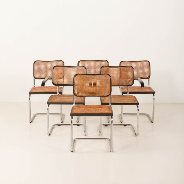 Italienische Cesca-Stühle, Satz von 6, 1970er Jahre