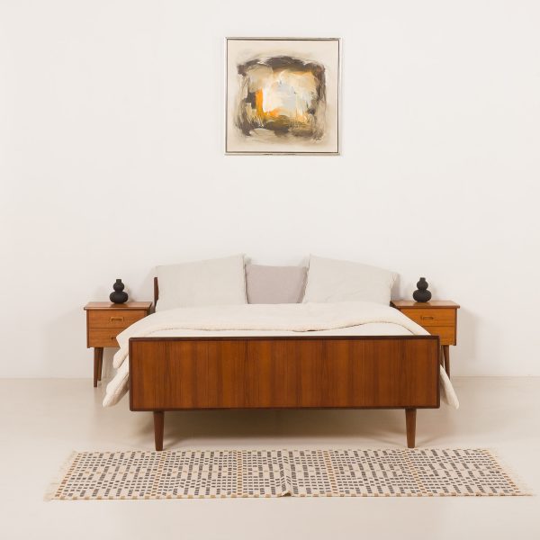 24436 Vintage Dansish teak double bed, 1960s-1