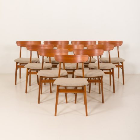 25145 Duńskie krzesła do jadalni z drewna tekowego marki Farstrup Møbler, zestaw 10 sztuk, Dania, lata 60. 25145 Duńskie krzesła do jadalni z drewna tekowego marki Farstrup Møbler, zestaw 10 sztuk, Dania, lata 60.