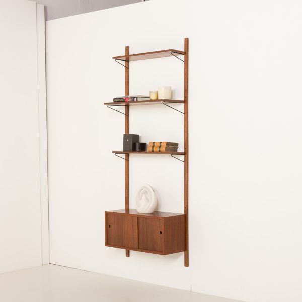Vintage renovated Scandinavian shelving unit, Sweden 1970s
