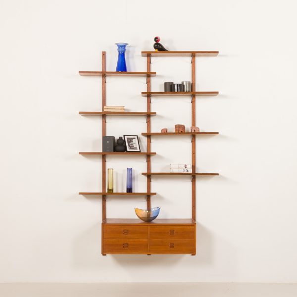 Scandinavian vintage teak sheving unit , Denmark 1970s