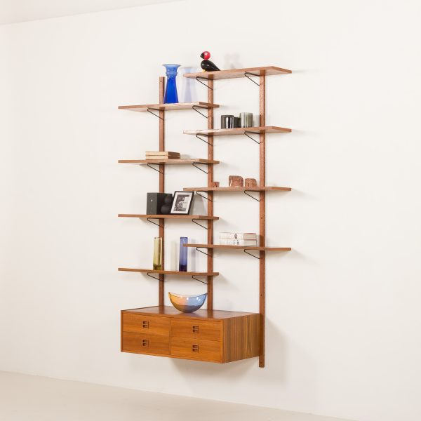 Scandinavian vintage teak sheving unit , Denmark 1970s