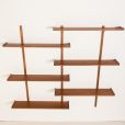 25180 Mid century modern Scandinavian renovated teak shelving unit, 1970s-6
