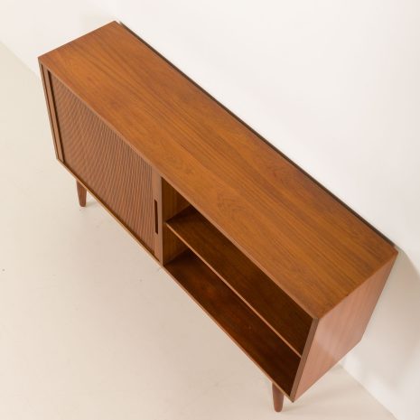 25195 Danish mid century teak sideboard with tambour door, 1970s-14 25195 Danish mid century teak sideboard with tambour door, 1970s-14