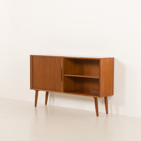 25195 Danish mid century teak sideboard with tambour door, 1970s-3 25195 Danish mid century teak sideboard with tambour door, 1970s-3