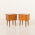 25197 Teak vintage nightstands, bedside tables, set of 2, Denmark 1970s-2