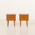 25197 Teak vintage nightstands, bedside tables, set of 2, Denmark 1970s-3