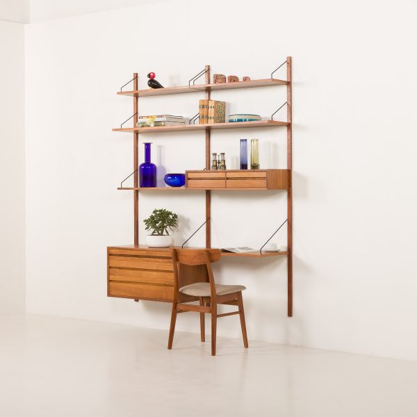 Poul Cadovius walnut home office shelving unit for Cado, Denmark 1960s