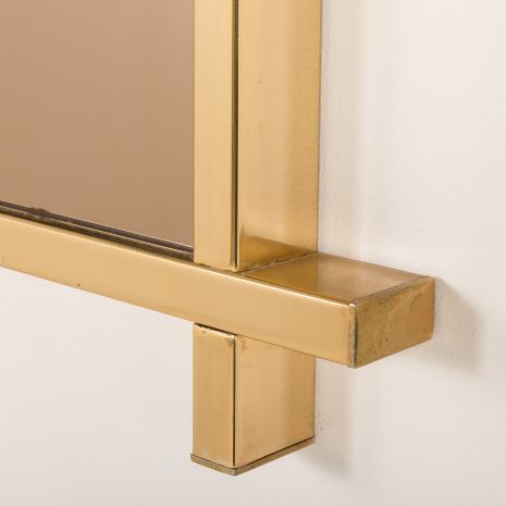 25163 Italian mid century brass mirror in the style of Willy Rizzo, 1970s-3 25163 Italian mid century brass mirror in the style of Willy Rizzo, 1970s-3