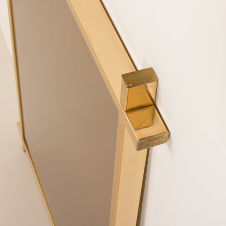 25163 Italian mid century brass mirror in the style of Willy Rizzo, 1970s-5 25163 Italian mid century brass mirror in the style of Willy Rizzo, 1970s-5