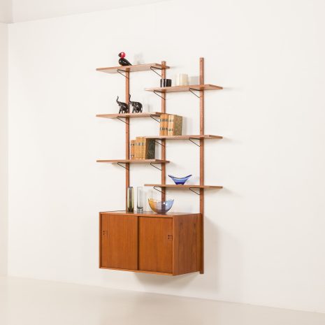 Scandinavian vintage teak sheving unit , Denmark 1970s