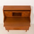 25175 Danish teak mid century modern secretaire cabinet with a desk and vanity, 1960s-10