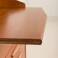 25175 Danish teak mid century modern secretaire cabinet with a desk and vanity, 1960s-11