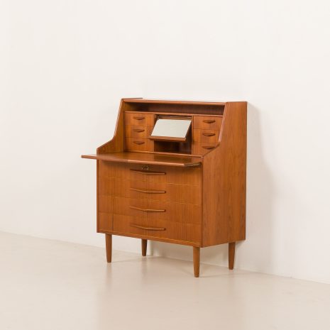 25175 Danish teak mid century modern secretaire cabinet with a desk and vanity, 1960s-3 25175 Danish teak mid century modern secretaire cabinet with a desk and vanity, 1960s-3