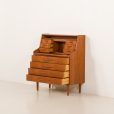 25175 Danish teak mid century modern secretaire cabinet with a desk and vanity, 1960s-4