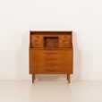 25175 Danish teak mid century modern secretaire cabinet with a desk and vanity, 1960s-6
