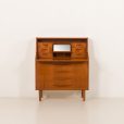 25175 Danish teak mid century modern secretaire cabinet with a desk and vanity, 1960s-7