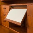 25175 Danish teak mid century modern secretaire cabinet with a desk and vanity, 1960s-9