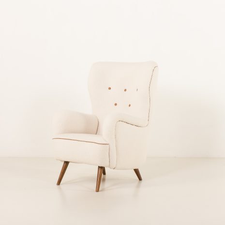 25183 High back vintage lounge chair in the style of Flemming Lassen, Denmark 1960s-2 25183 High back vintage lounge chair in the style of Flemming Lassen, Denmark 1960s-2