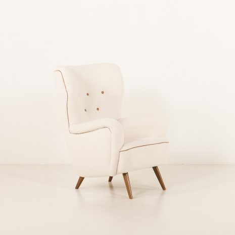 25183 High back vintage lounge chair in the style of Flemming Lassen, Denmark 1960s-4 25183 High back vintage lounge chair in the style of Flemming Lassen, Denmark 1960s-4