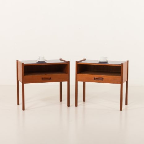 Italian mid century bedside tables, vintage nightstands, 1960s