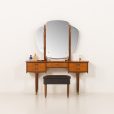 25211 Skandynawska toaletka z drewna tekowego z połowy wieku z regulowanymi lusterkami, Norwegia, lata 60. XX wieku