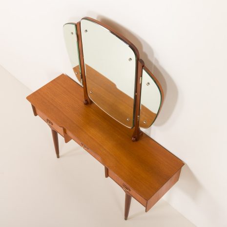 25211 Scandinavian mid century teak dressing table with adjustable mirrors, Norway 1960s-19 25211 Scandinavian mid century teak dressing table with adjustable mirrors, Norway 1960s-19