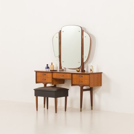 25211 Scandinavian mid century teak dressing table with adjustable mirrors, Norway 1960s-2 25211 Scandinavian mid century teak dressing table with adjustable mirrors, Norway 1960s-2
