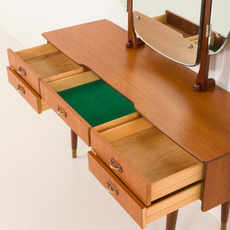25211 Scandinavian mid century teak dressing table with adjustable mirrors, Norway 1960s-21 25211 Scandinavian mid century teak dressing table with adjustable mirrors, Norway 1960s-21