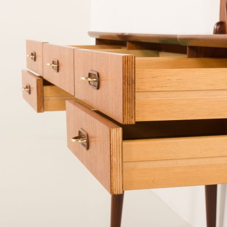 25211 Scandinavian mid century teak dressing table with adjustable mirrors, Norway 1960s-22 25211 Scandinavian mid century teak dressing table with adjustable mirrors, Norway 1960s-22