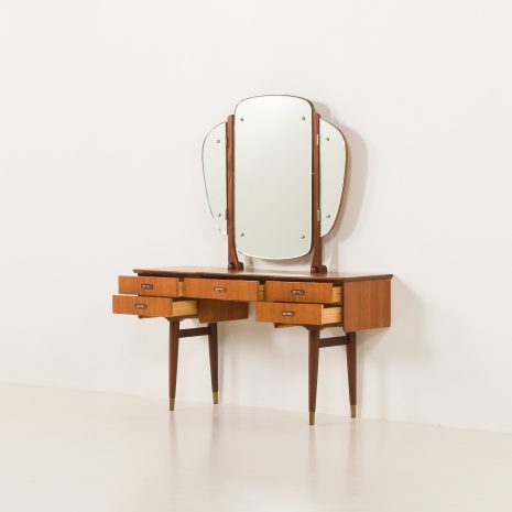 25211 Scandinavian mid century teak dressing table with adjustable mirrors, Norway 1960s-4 25211 Scandinavian mid century teak dressing table with adjustable mirrors, Norway 1960s-4
