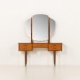 25211 Scandinavian mid century teak dressing table with adjustable mirrors, Norway 1960s-7