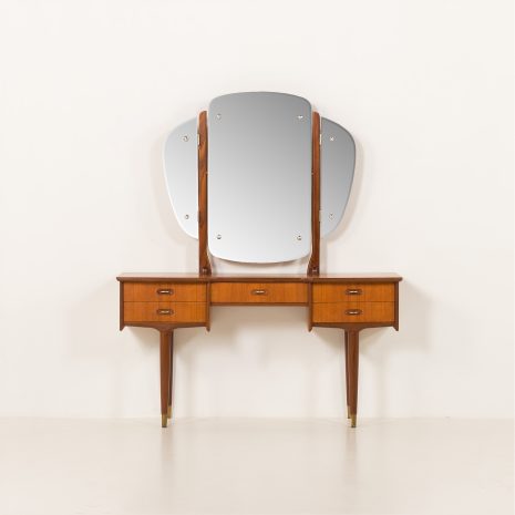 25211 Scandinavian mid century teak dressing table with adjustable mirrors, Norway 1960s-7 25211 Scandinavian mid century teak dressing table with adjustable mirrors, Norway 1960s-7