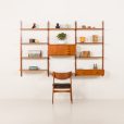 25231 GLMOBLE 3 bay teak Wall unit-2