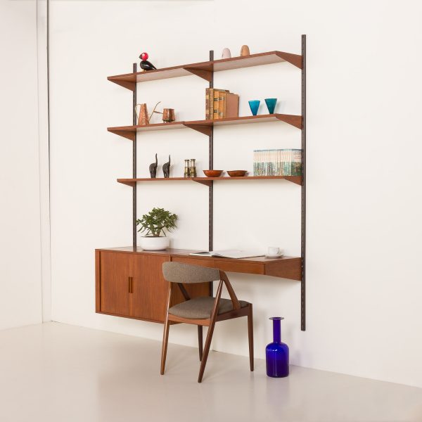 Kai kristiansen home office wall unit in teak fo FM Mobler, Denmark 1960s