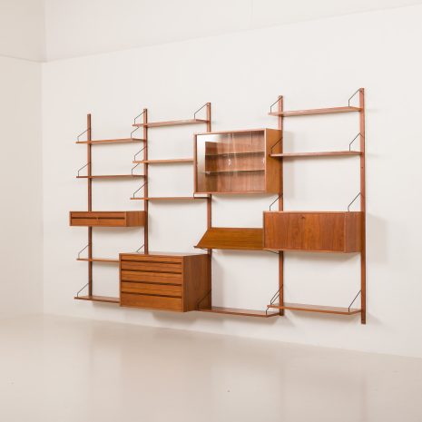 25250 Poul Cadovius 4-przedziałowa szafka ścienna z drewna tekowego dla Cado, Dania, lata 1960-3 25250 Poul Cadovius 4-przedziałowa szafka ścienna z drewna tekowego dla Cado, Dania, lata 1960-3