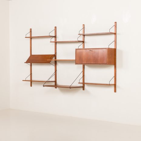 25283 Poul Cadovius threebay teak Wall unit -3 25283 Poul Cadovius threebay teak Wall unit -3