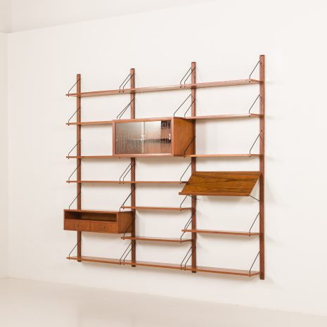 25284 3 bay teak Wall unit-3 25284 3 bay teak Wall unit-3