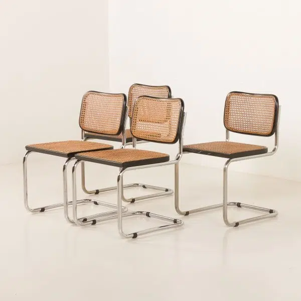 Satz von 4 italienischen Cesca-Stühlen von Marcel Brauer für Gavina, 1960er Jahre