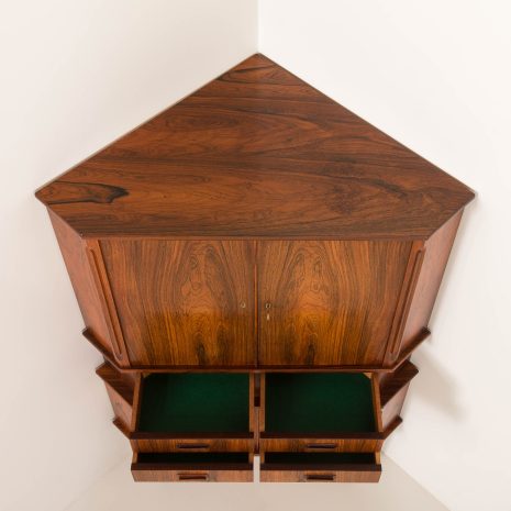 21390 Danish mid century rosewood corner cabinet with four drawers, 1960s-8 21390 Danish mid century rosewood corner cabinet with four drawers, 1960s-8