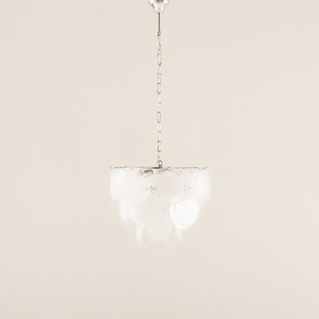 24146.z Vistosi Murano 18 glass disc chandelier “Fiocchi Di Neve”, Italy, 1970s-1 24146.z Vistosi Murano 18 glass disc chandelier “Fiocchi Di Neve”, Italy, 1970s-1