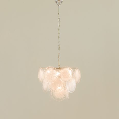 24146.z Vistosi Murano 18 glass disc chandelier “Fiocchi Di Neve”, Italy, 1970s-12 24146.z Vistosi Murano 18 glass disc chandelier “Fiocchi Di Neve”, Italy, 1970s-12