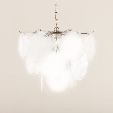 24146.z Vistosi Murano 18 glass disc chandelier “Fiocchi Di Neve”, Italy, 1970s-4 24146.z Vistosi Murano 18 glass disc chandelier “Fiocchi Di Neve”, Italy, 1970s-4