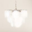 24146.z Vistosi Murano 18 glass disc chandelier “Fiocchi Di Neve”, Italy, 1970s-5