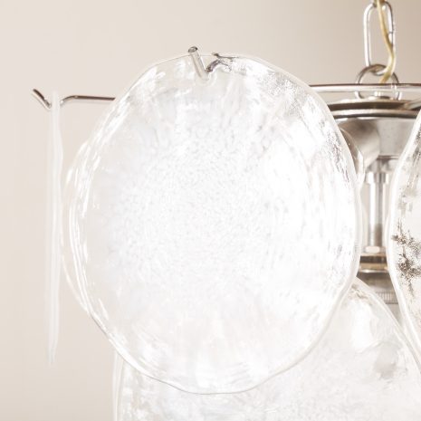 24146.z Vistosi Murano 18 glass disc chandelier “Fiocchi Di Neve”, Italy, 1970s-8 24146.z Vistosi Murano 18 glass disc chandelier “Fiocchi Di Neve”, Italy, 1970s-8
